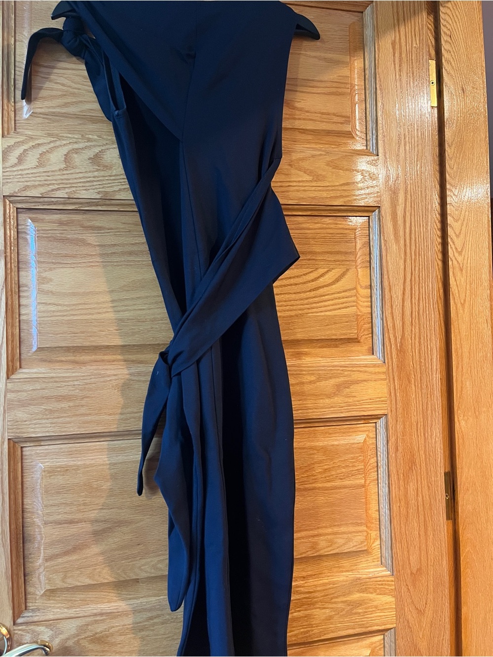 Jil Sander Navy Sleeveless Tie-Waist Midi Dress - Picture 4 of 5